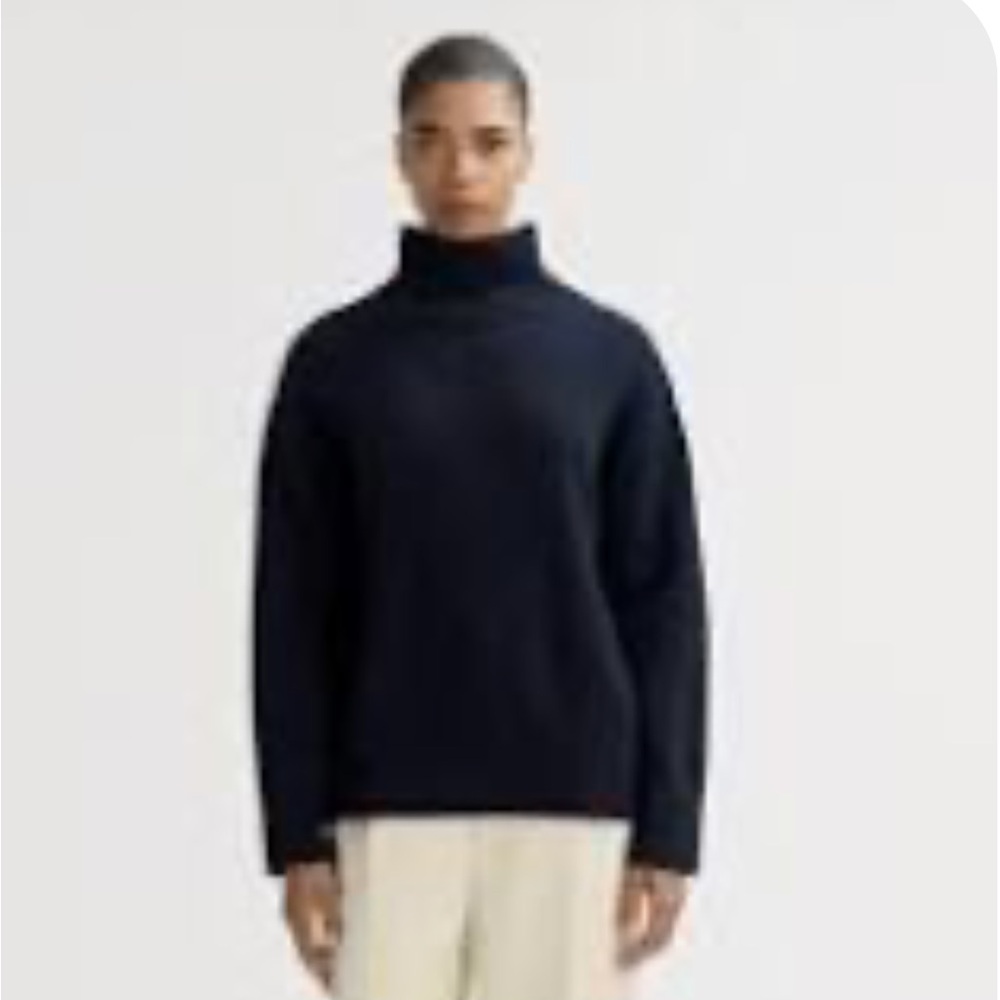 360 Cashmere Black Turtleneck Sweater